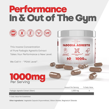 Peak Revival-X Turkesterone & Tongkat Ali Lean Muscle Growth & Recovery + Fadogia Agrestis Muscle Stack for Athletic Performance