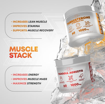 Peak Revival-X Turkesterone & Tongkat Ali Lean Muscle Growth & Recovery + Fadogia Agrestis Muscle Stack for Athletic Performance